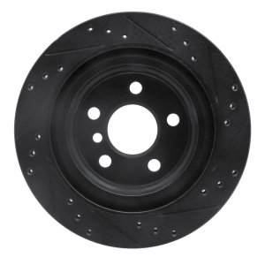 BMW 228i Gran Coupe Brake Rotor (1) - Rear Left - R1 Concepts - Drilled & Slotted - Black - `16-`26